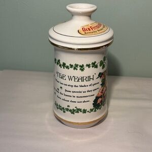 1968 Old Fitzgerald Bourbon Porcelain Decanter with Shamrock Design